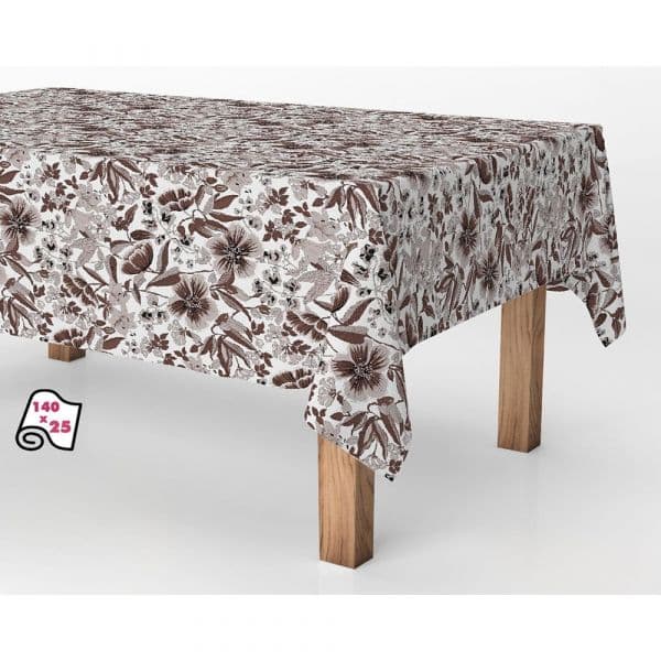 Exma Rolo de Toalha Mesa PVC Anti-manchas 140cm x 25m Flores Modernas