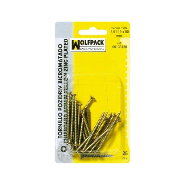 Wolfpack Parafuso Bicromato Pozidriv 4,0 / 20x 25 mm. (30 Peças)