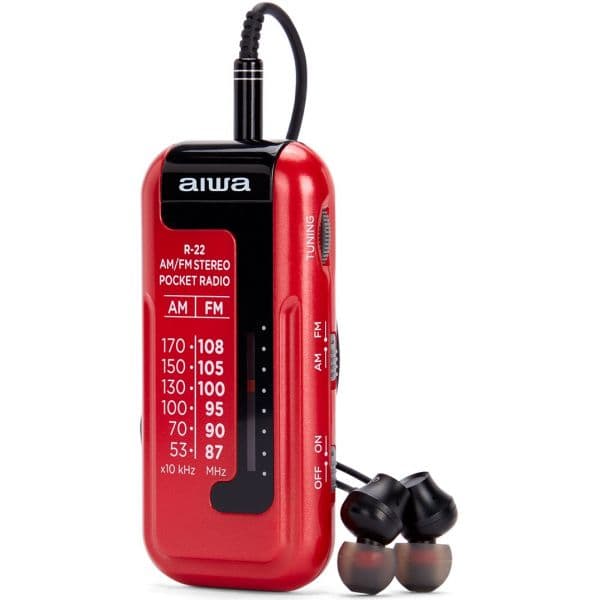Aiwa Rádio de Bolso Porta R-22Rd Red