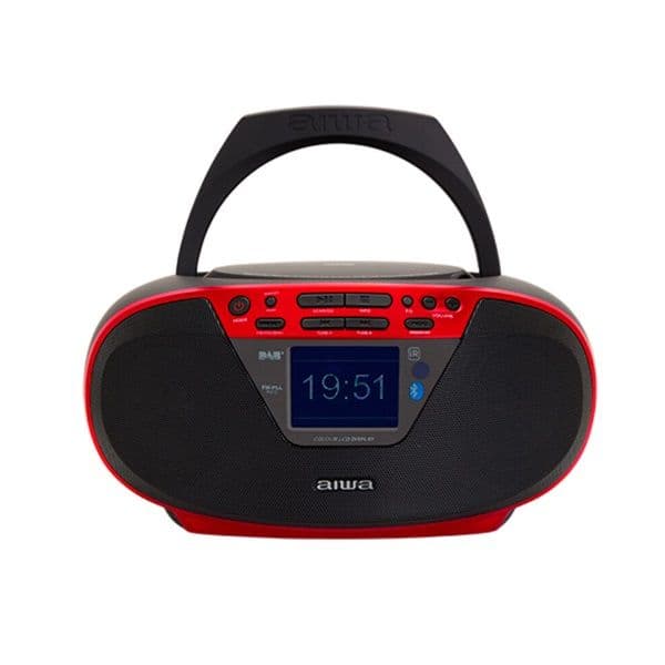 Aiwa Boombox BBTU-500DAB/RD Bluetooth 5.0 CD MP3 USB Rádio DAB+ Ecrã 2.4" Vermelho
