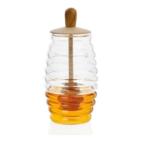 Andrea House Jarra de Mel MS66068 Vidro e Madeira Transparente