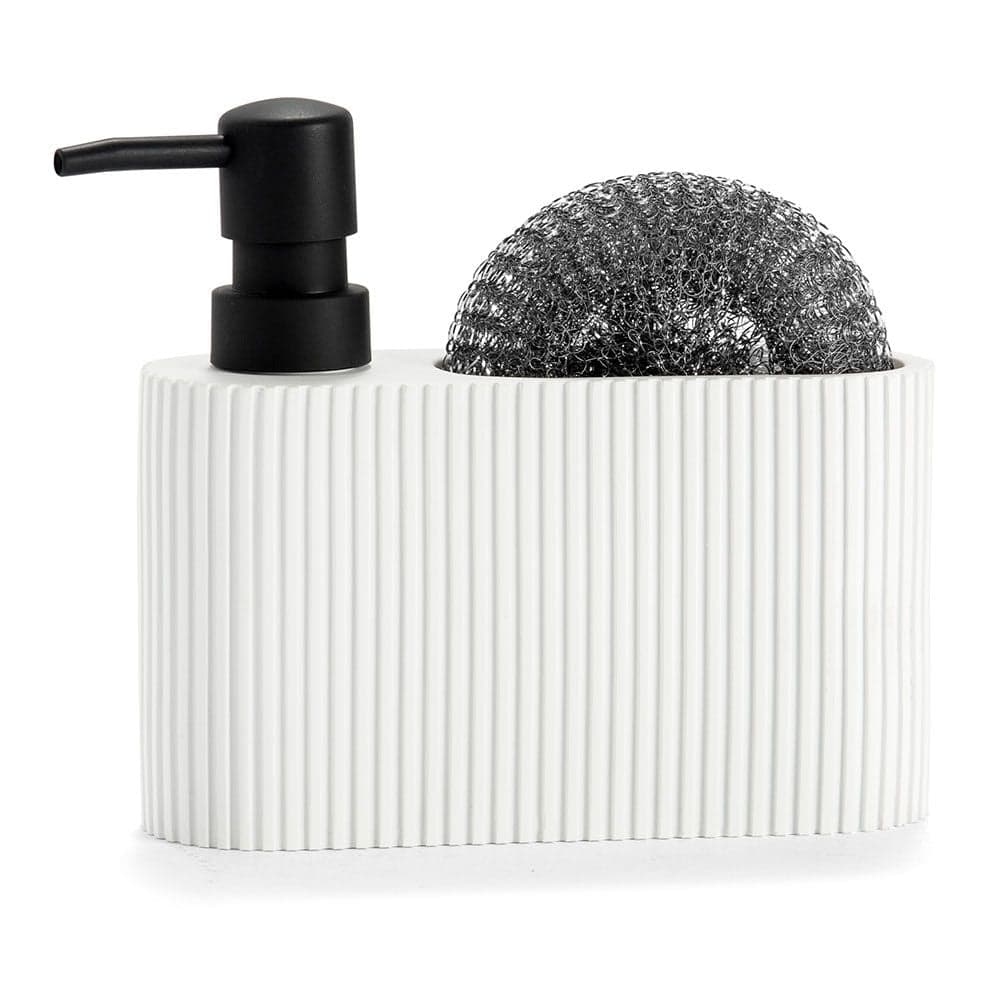 DOSEADOR POL COM ESCOVADOR BLANCO/PRETO 16X5X15CM CC71086 ANDREA