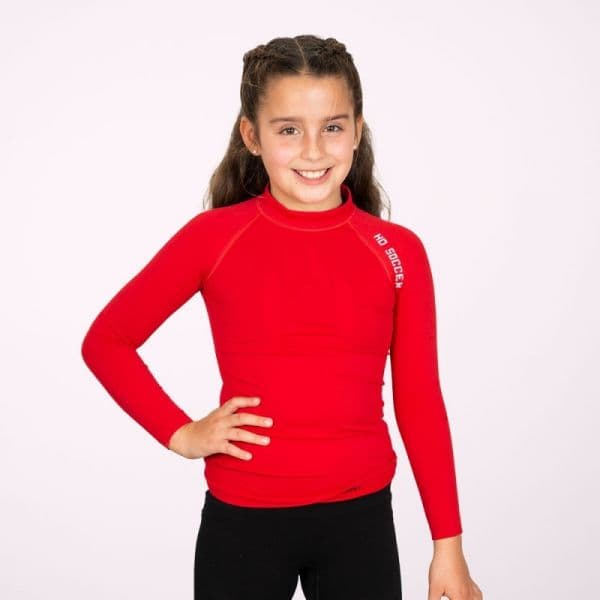 HO Soccer Camisola Térmica Criança Manga Comprida Vermelha 6/8