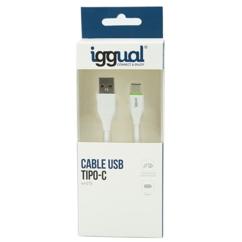 iggual - IGG316948 cable USB 1 m USB 2.0 USB A USB C Blanco - IGG316948