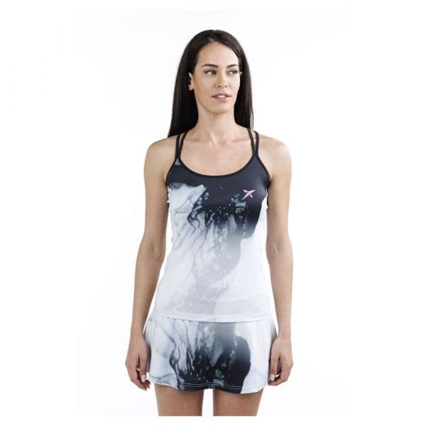Drop Shot Dafra Sleeveless T-shirt Branco,Preto L Mulher
