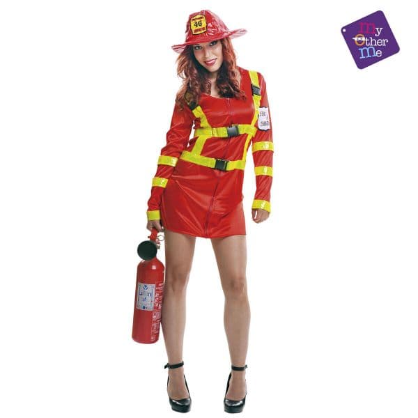 Viving Costumes Fire Woman Disfarce Mulher Laranja M-L