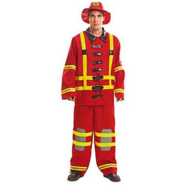 Viving Costumes Firefighter Disfarce Homem Vermelho XL