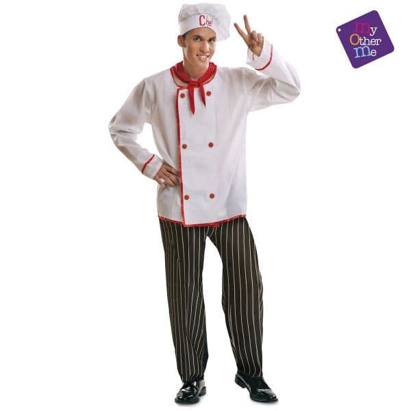Viving Costumes Chef Disfarce Homem Branco M-L