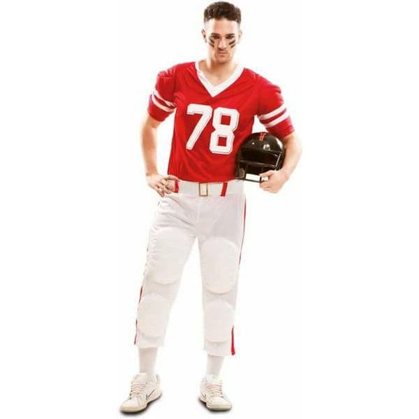 Viving Costumes Rugby Player Disfarce Homem Vermelho M-L