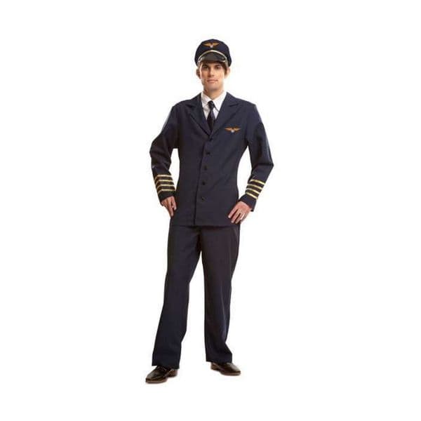 Viving Costumes Pilot Disfarce Homem Azul S