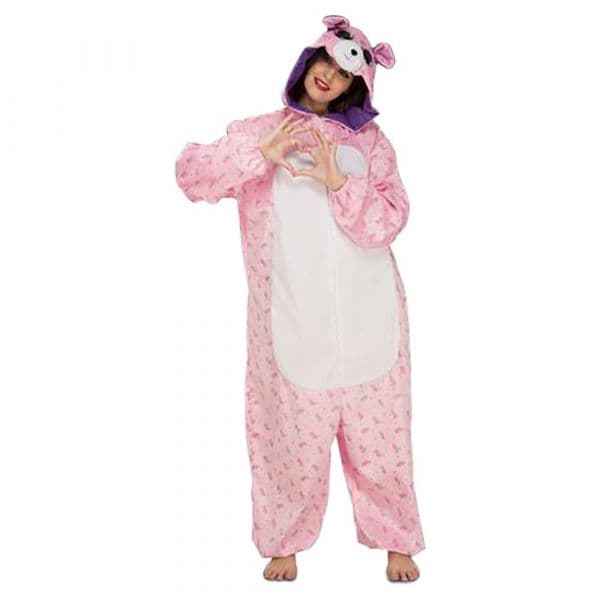 Viving Costumes Osita Big Eyes Mono With Hood Disfarce Mulher Rosa S