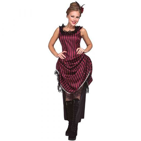 Viving Costumes Saloon Girl Disfarce Mulher Rosa M-L