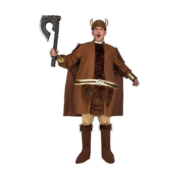 Viving Costumes Gordo Viking Disfarce Homem Castanho M-L