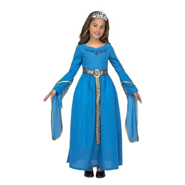 Viving Costumes Medieval Princess Disfarce Menina Azul 7-9 Anos