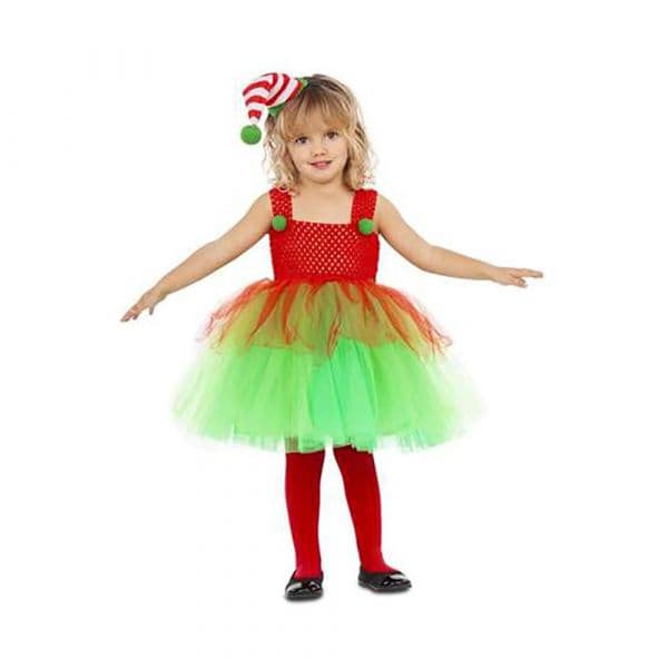 Viving Costumes Elf Tutu Disfarce Junior Vermelho 5-6 Anos