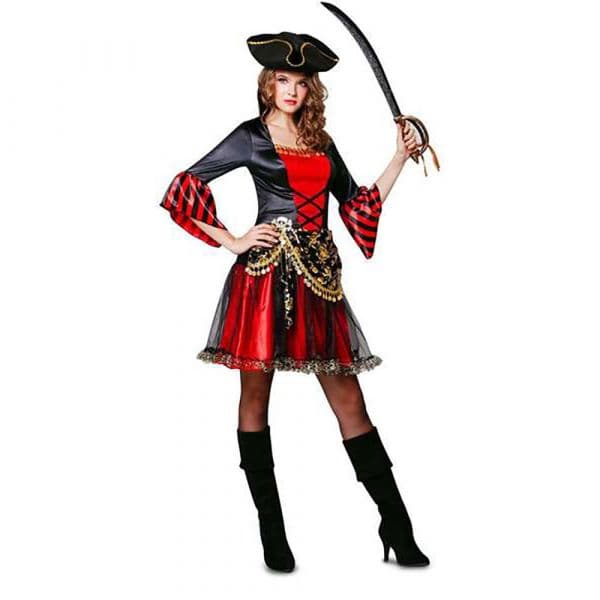 Viving Costumes Pirate Beauty Disfarce Mulher Vermelho M-L