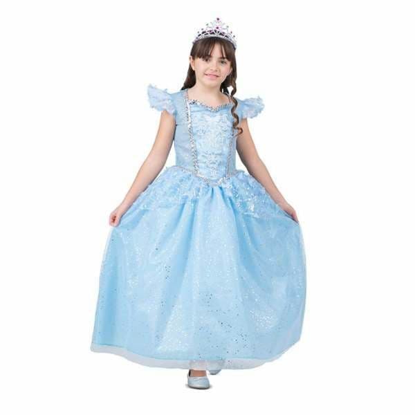 Viving Costumes Princess Crystal Shoe With Gloves And Enaguas Dress Costume Azul 10-12 Anos
