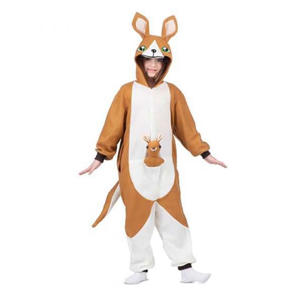 Mom Garota Kigurumi Canguru Com Cauda E Fantasia De Capuz Recheado 7-12 Anos Brown