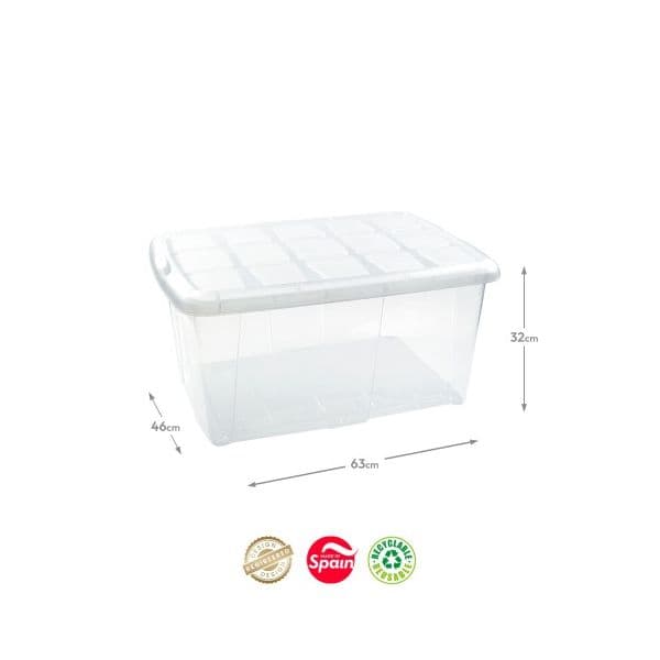 Plastic Forte Caixa Arrumação 60L 46x63x32cm