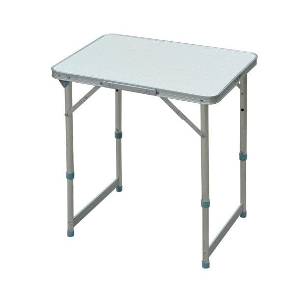 Outsunny Mesa de Campismo Dobrável e Ajustável 47,5 a 64cm Branco Alumínio e MDF 60x45x64cm
