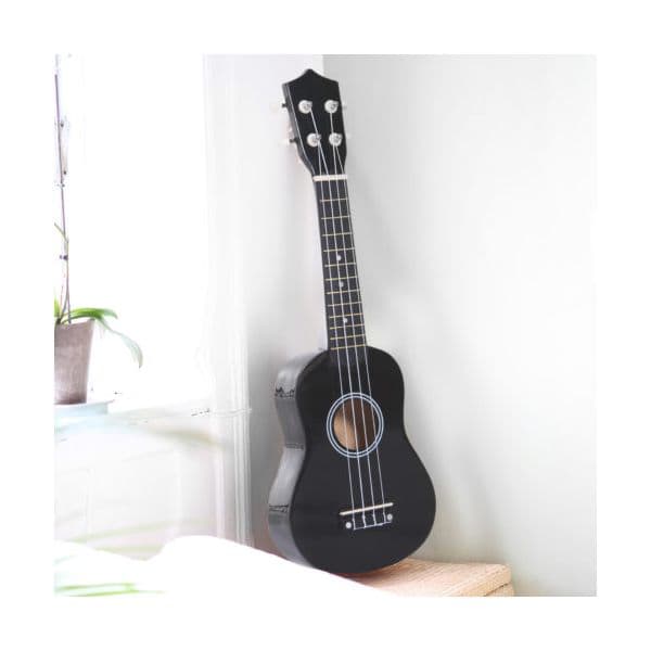 HM Ukulele 21" Soprano de Iniciação Concerto Hawaiian Cordas Aquila Nylon Madeira Preto