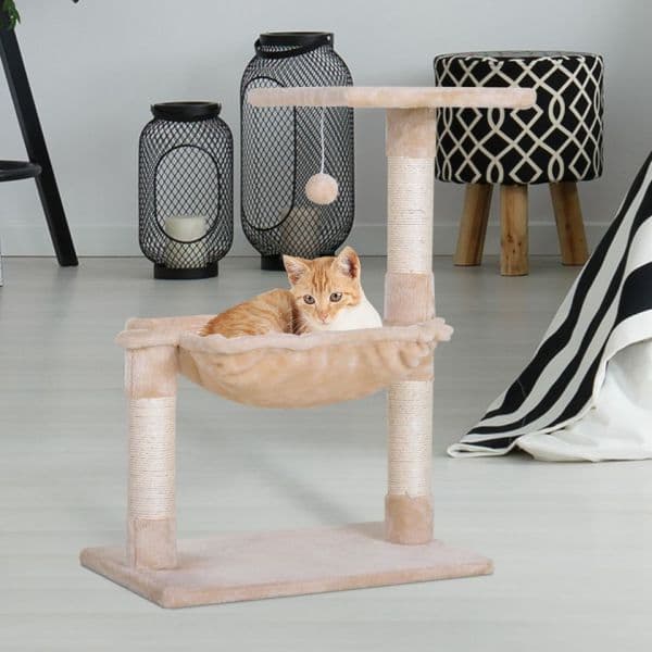 Pawhut Árvore de Arranhador Sisal Natural 50x36x70cm