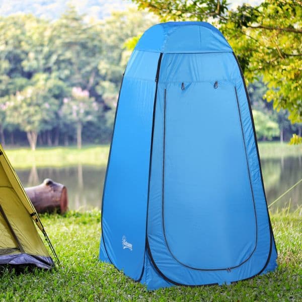 Outsunny Vestiário de Praia Dobrável   Tenda para o Chuveiro 120x120x190 cm Azul - A20-134BU