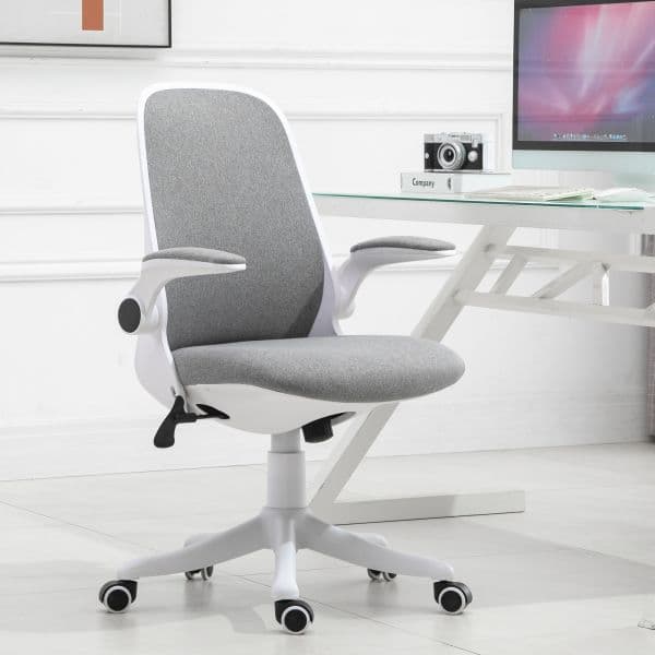 Vinsetto Cadeira de Escritório Giratória Função de Inclinação Carga 120 Kg 62,5x60x90-98 cm Cinza - 921-330GY