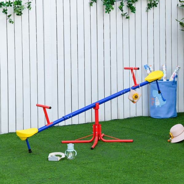 Outsunny Balanço Giratória 360º Com Base De 4 Hastes 182x77x43 Cm Multicolor - 344-023