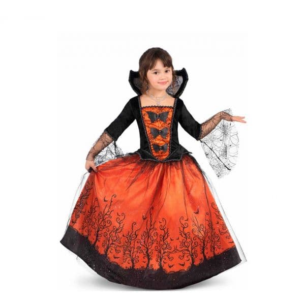 Mom Fantasia De Menina Vampira 7-9 Anos Orange / Black