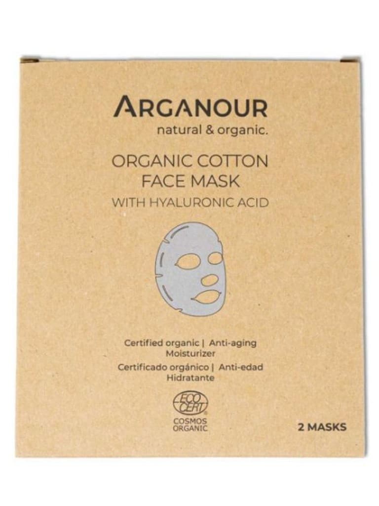 Arganour Organic Cotton Face Mask With Hylaruronic Acid 2 Unts