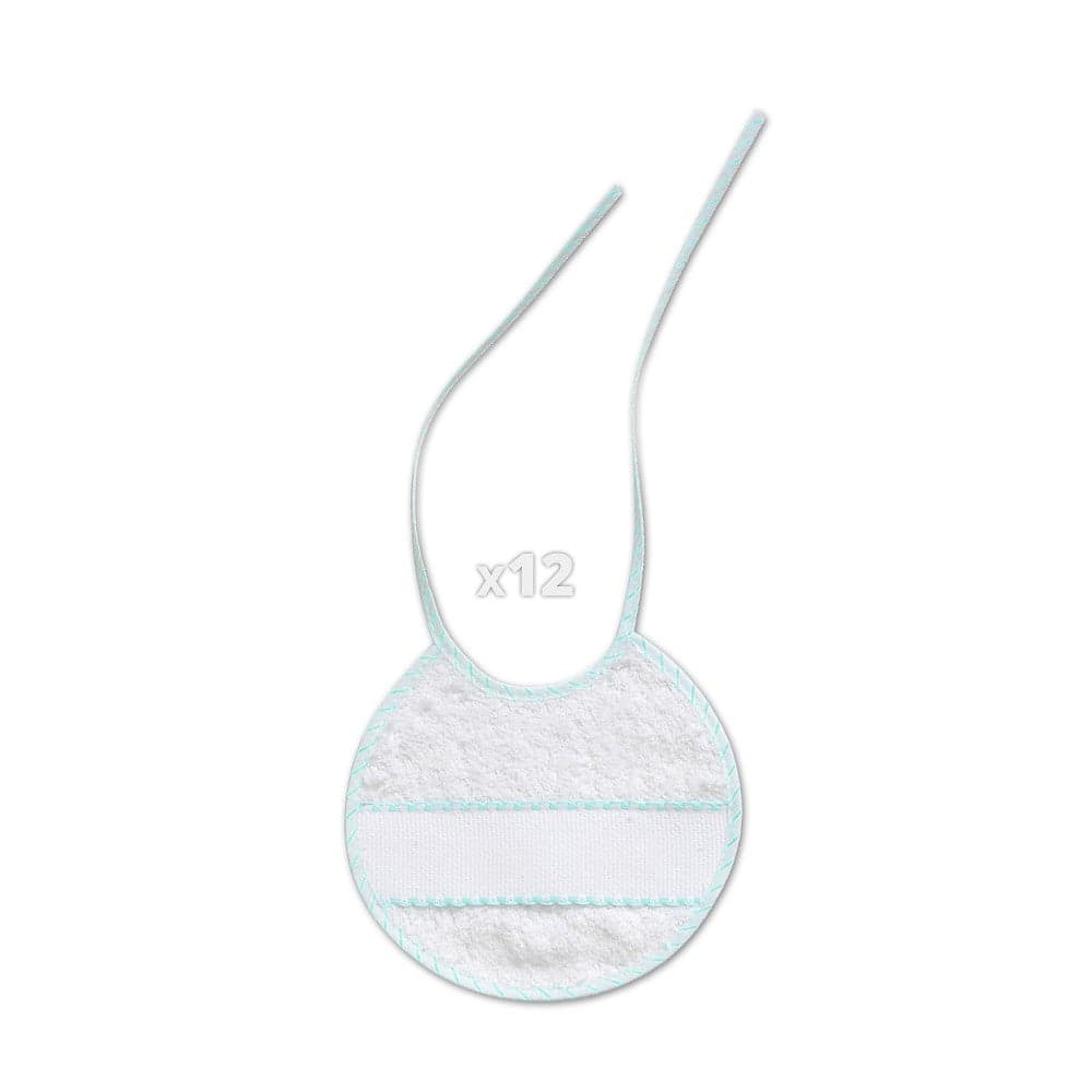Babete Em Ponto Cruz 20X20 Branco / Verde  Interbaby