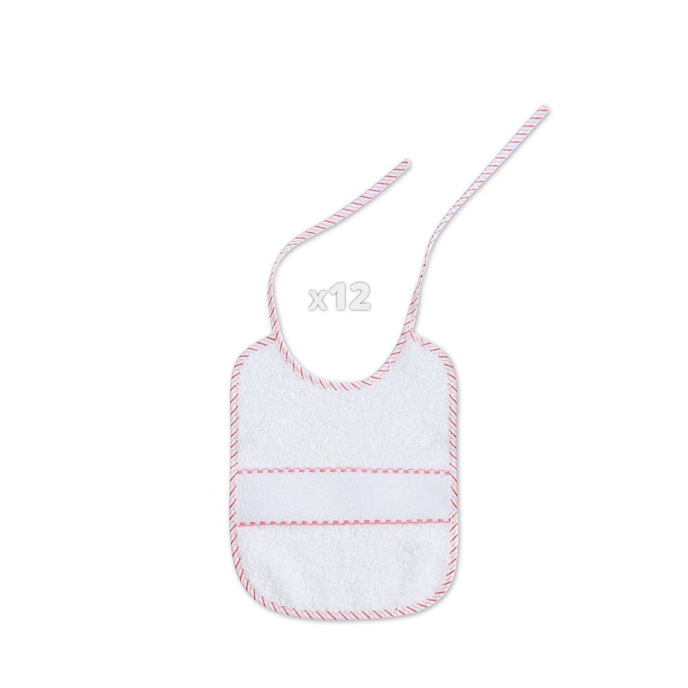 Babete Em Ponto Cruz 20X25 Branco / Rosa Interbaby