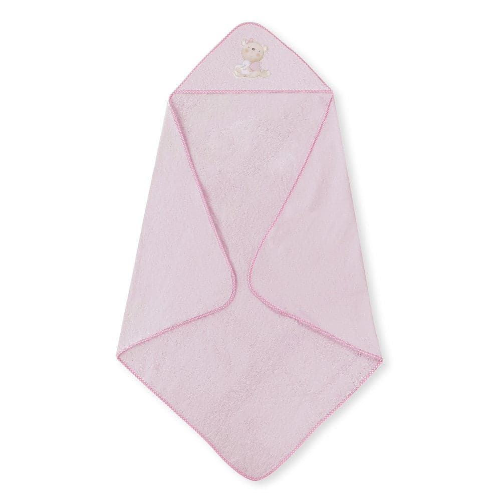 Interbaby Toalha de Banho 100X100 Algodão Terry+escova&comb Love You Rosa