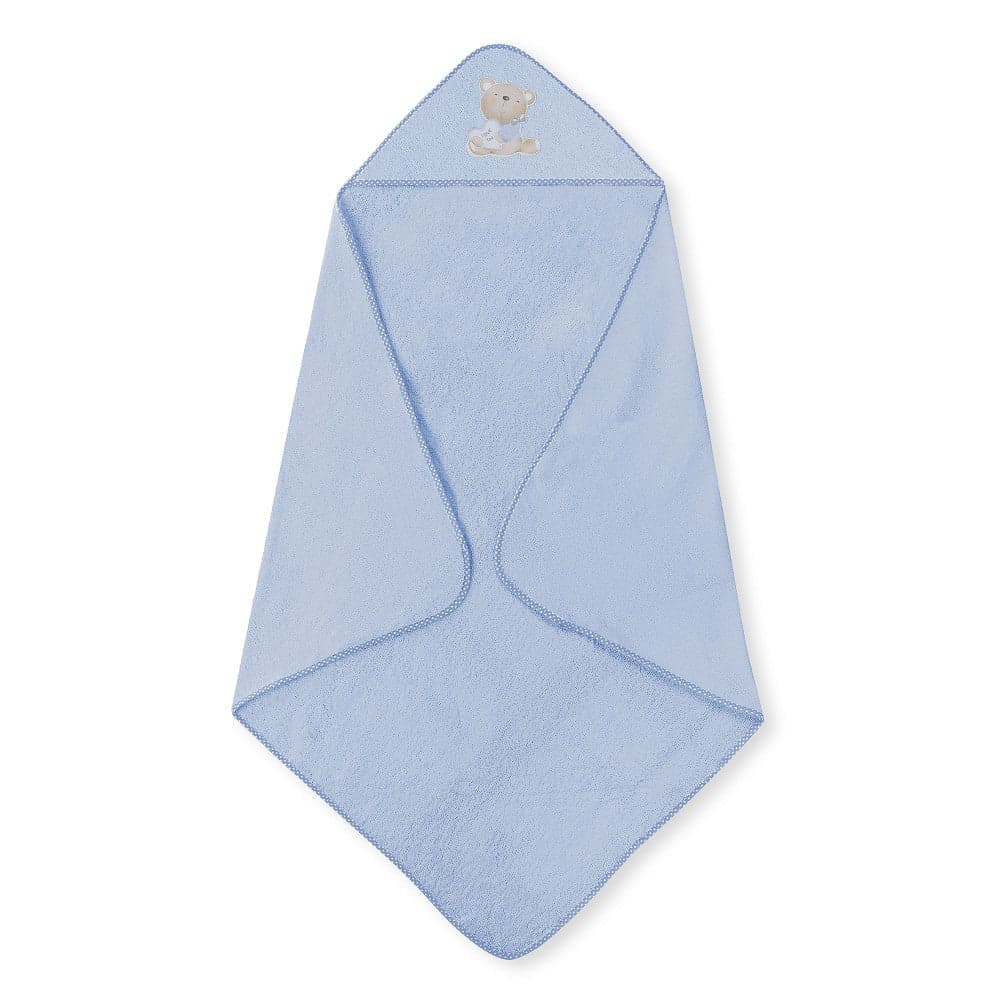 Interbaby Toalha de Banho 100X100 Algodão Terry+escova&comb Love You Azul