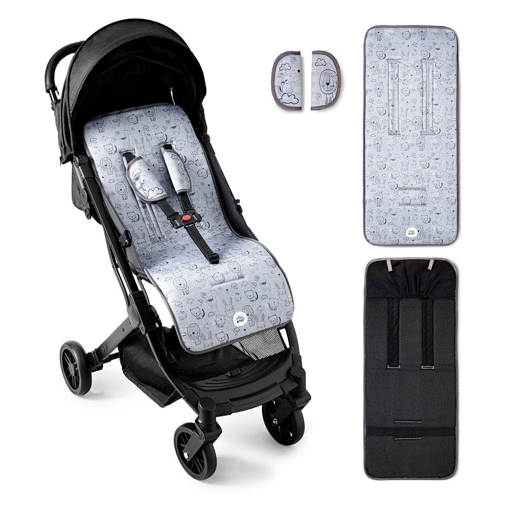 Forro Para Carrinho + Protetor De Cinto Cat Cinza Interbaby