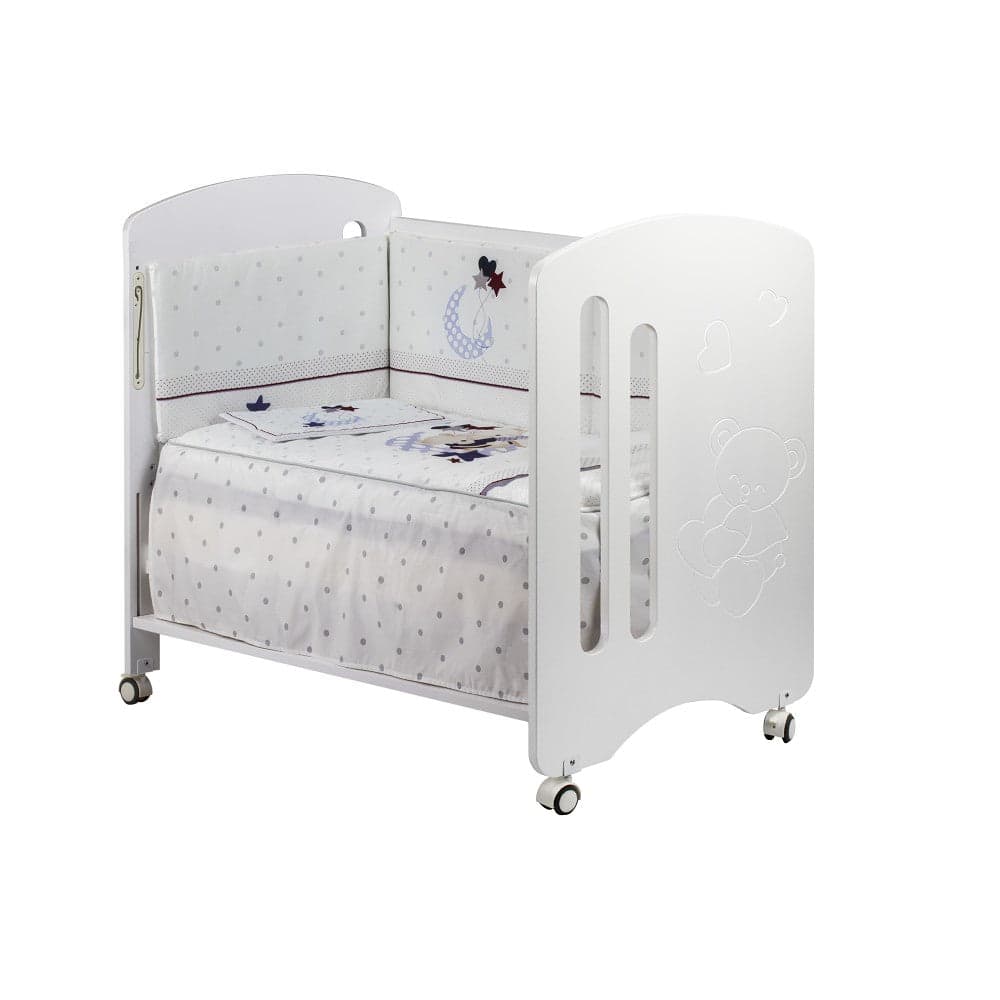 Cama Lovely Premium+Conjunto Cama60X120 (Colcha+Protetor De Cama+Almofada) Algodão Oso Amoroso Cinza Interbaby