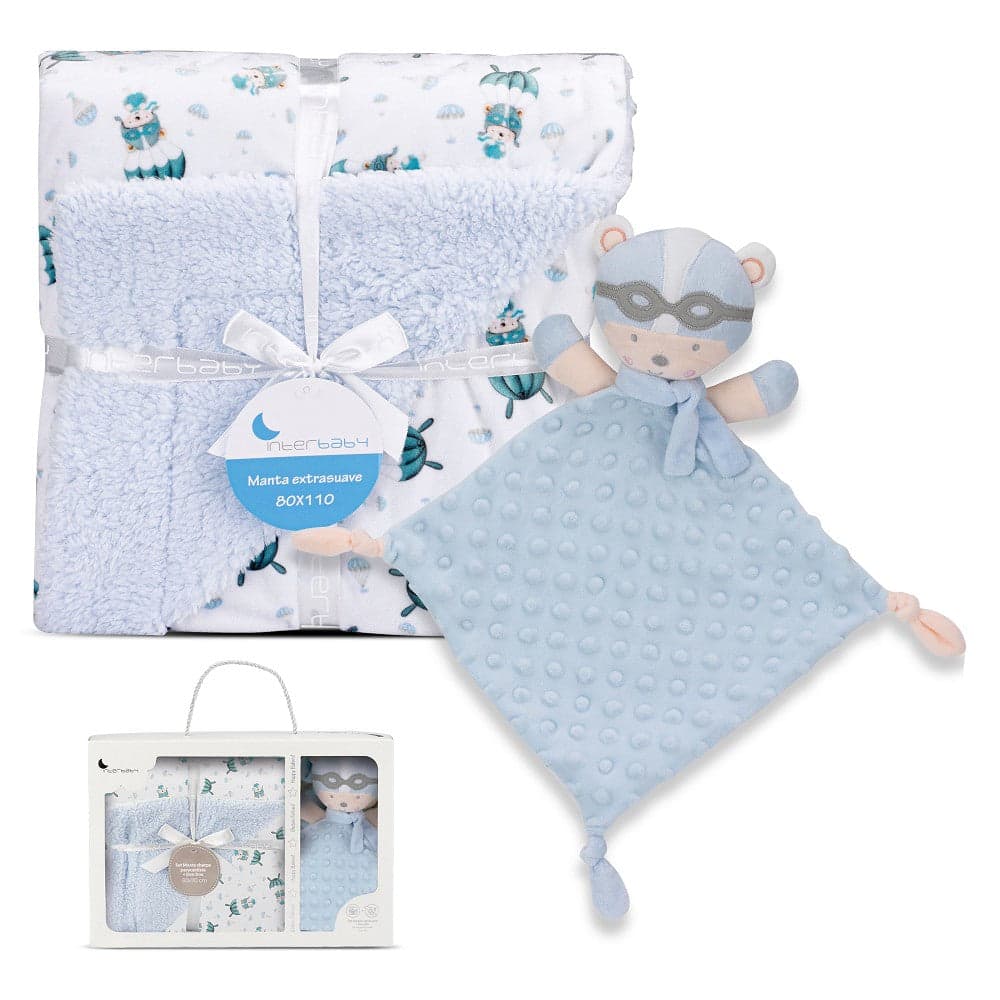 Interbaby Manta 80x110cm Carneiro Paraquedista Azul