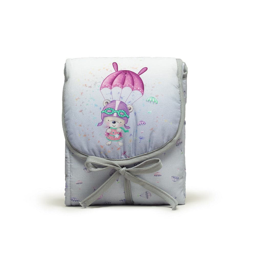 Muda Fraldas 45X75 Cm Algodão+Plástico Paraquedista Rosa Interbaby