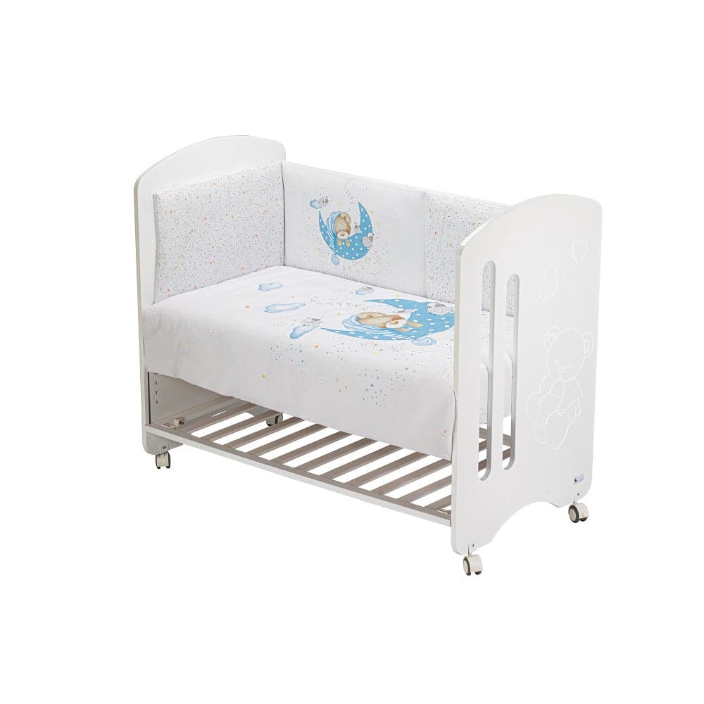 Conjunto 2 Pçs Amovivel (Colcha+Protetor De Cama) Bear Sleeping Azul Interbaby