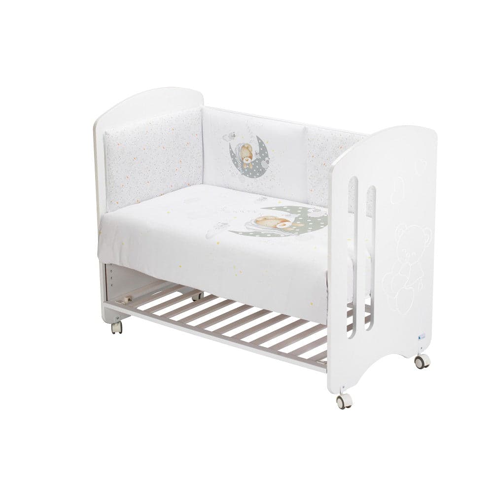 Conjunto 2 Pçs Amovivel (Colcha+Protetor De Cama) Bear Sleeping Cinza Interbaby