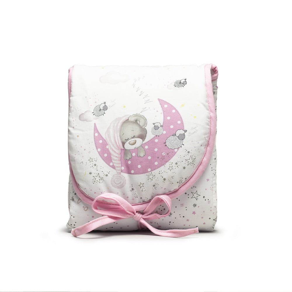 Muda Fraldas 45X75 Cm Algodão+Plástico Bear Sleeping Rosa Interbaby