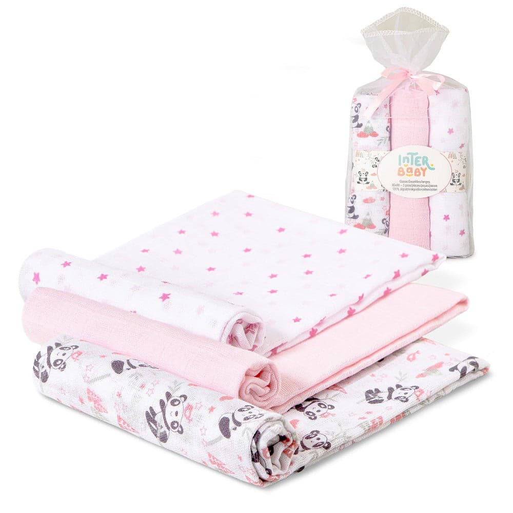 Interbaby Fraldas 80X80 Pack 3 Unidades Paraquedista Rosa