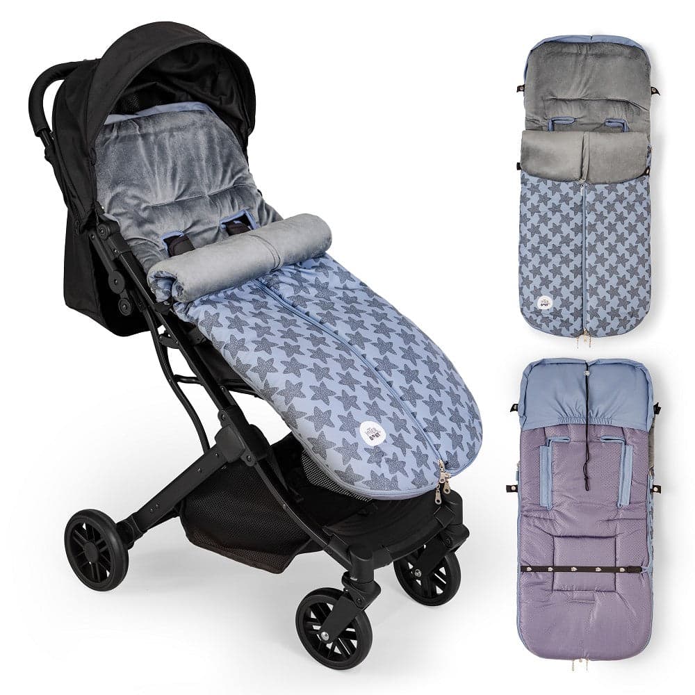 Interbaby Saco Universal para Carrinho de Passeio Impermeável 46X105 Cms Coralina Star Marino Cinza