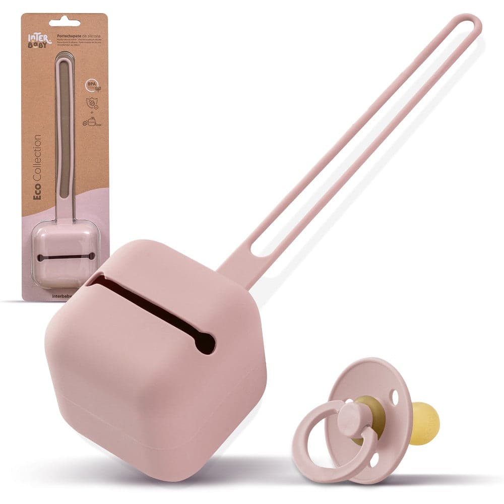 Interbaby Porta Chupeta de Silicone Rosa Escuro