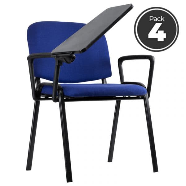 Conjunto 4 Cadeiras Ofis com Pá e Braço Azul