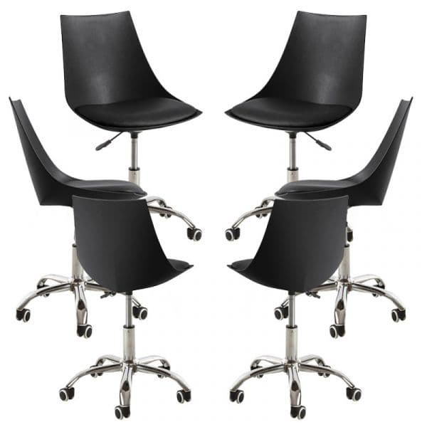 Presentes Miguel Conjunto 6 Cadeiras Blok Office Preto
