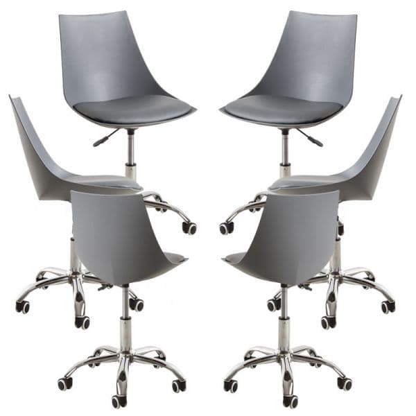 Presentes Miguel Conjunto 6 Cadeiras Blok Office Cinza Escuro