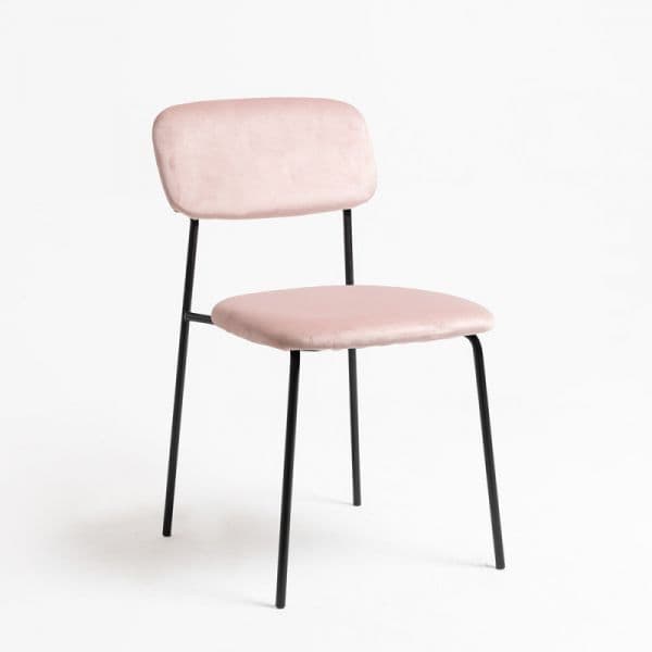 Presentes Miguel Cadeira Vius Black Veludo Rosa
