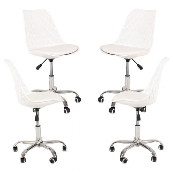 Presentes Miguel Conjunto 4 Cadeiras Mima Office Branco